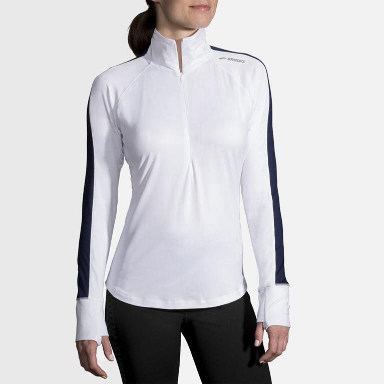 Brooks Dash Half Zip - Chaquetas Mujer - Blancas (NLQP-25408)